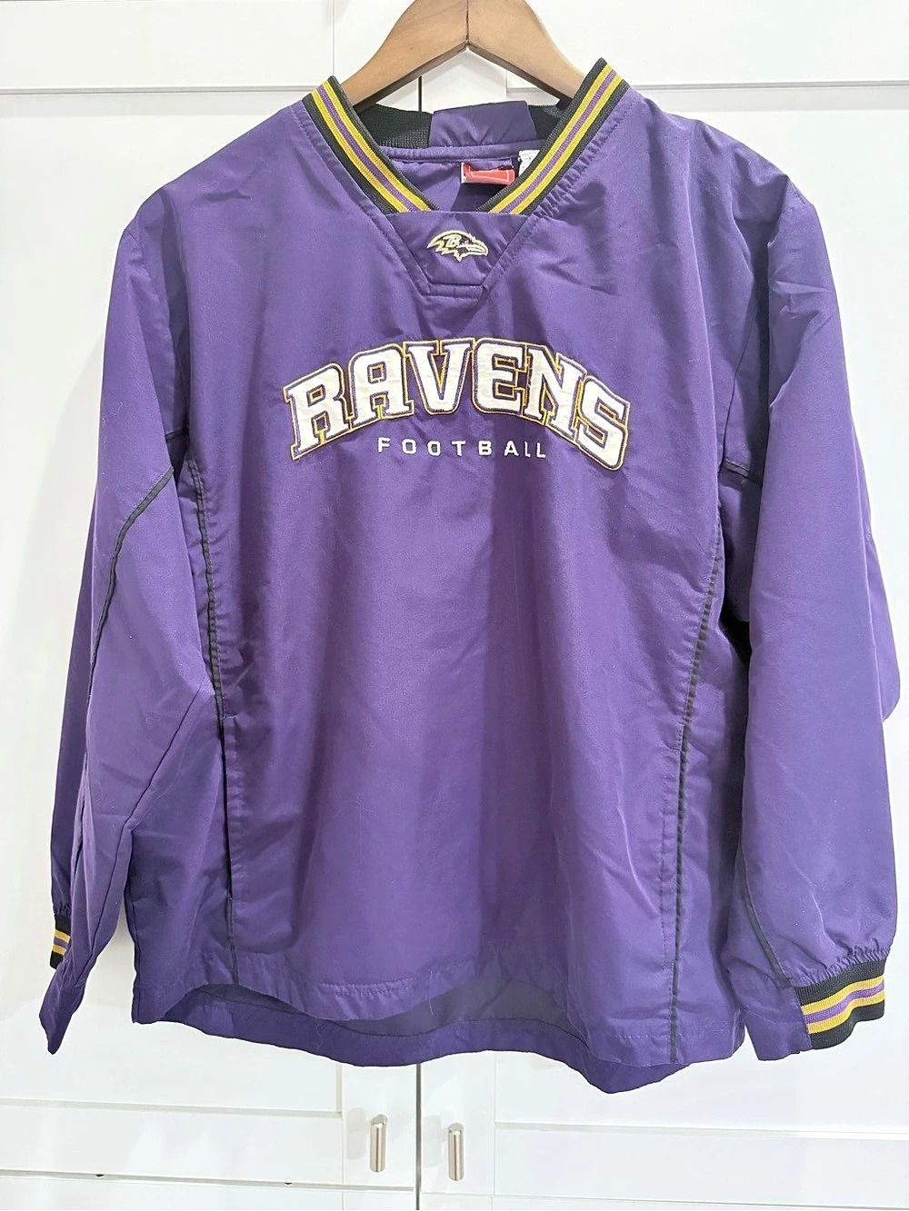 Reebok Baltimore Ravens NFL Youth L 14/16 Purple Pullover Windbreaker